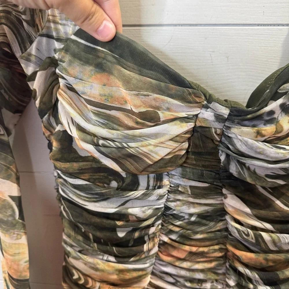 Zara marbled ruched